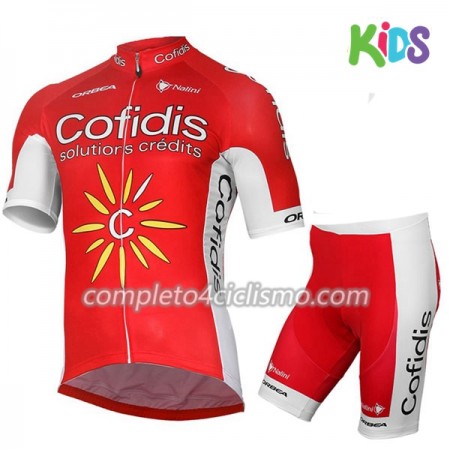 Completo Maglia Ciclismo + Pantaloncino 2017 Cofidis Pro Team Bambino N001